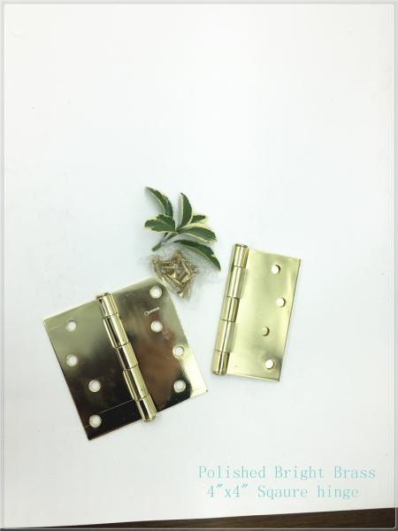4 Polished Bright Heavy Duty Swinging Door Hinges Square Type