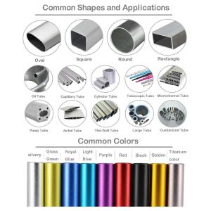 Tubes en aluminium extrudées Ronds, rectangulaires, ovales, carrés et profils personnalisés