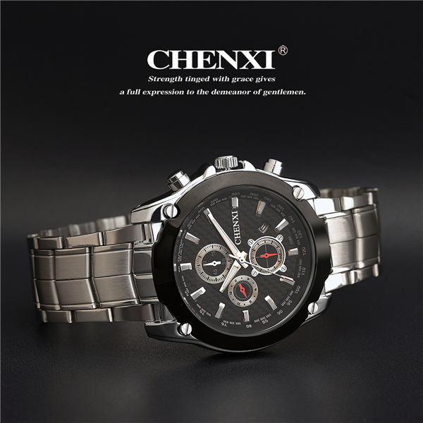 C036A Date Nickle Free Zinc Alloy Case Watch Stainless Steel Band Japan Quartz Watches Man