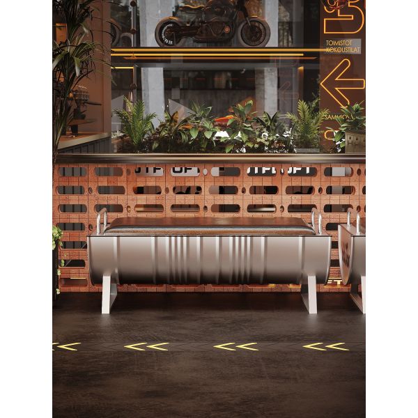 Customized Oil Barrel Bench Iron Cafe Bar Bench Industrial Style