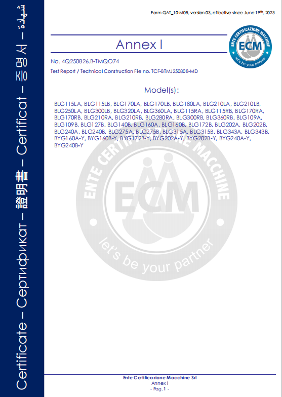 B-Tohin Machine (Jiangsu) Co., Ltd. Certifications
