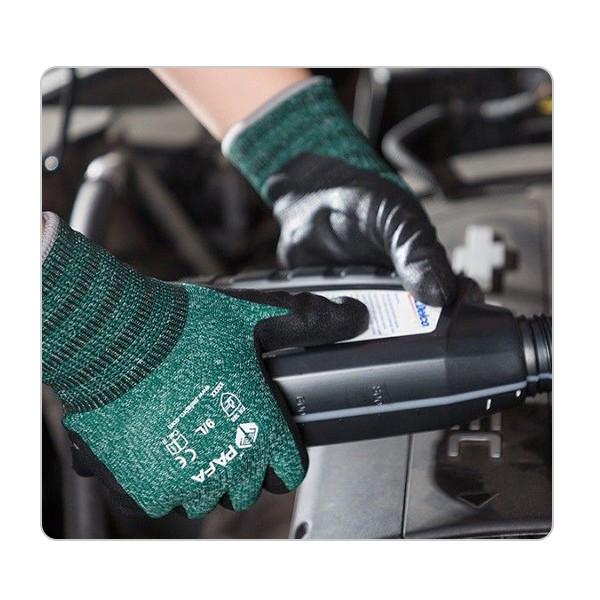 Men Winter Warm Oil Resistant Terry Brushed Knit Foam Nitrile Gloves