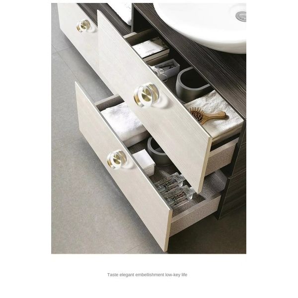 Modern Luxury French Crystal Single-Hole Brass Door Handle Pull for Dresser for Bedroom Use