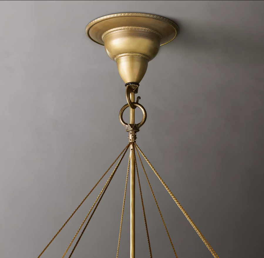 Yihao Custom Medieval Style Multi-Layer Ceramic Pendant Light Umbrella Shaped for Exhibition Hall Chandeliers