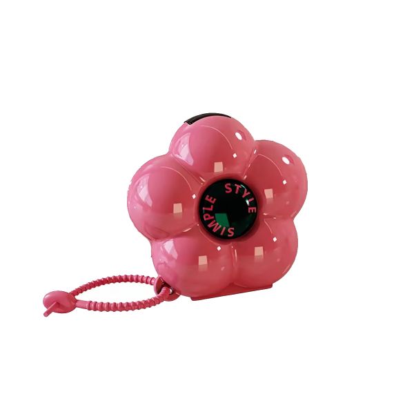 Cute Petal-Shaped Medicine Box, Pink 4-Compartment Portable Pill Organizer, Travel Medication Container with Dividers