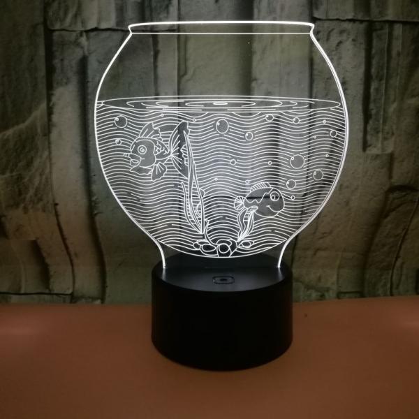New fish tank colorful 3D small table lamp gift colorful night light atmosphere small table lamp