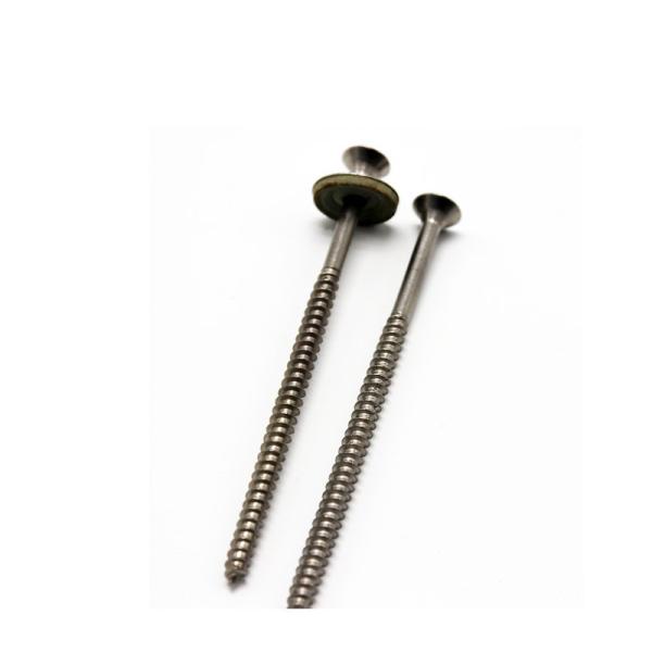 Torx Flat Head A4 Inox SUS 316 Stainless Steel Roof Screws Construction Fencing Beam T17 With EPDM Washer