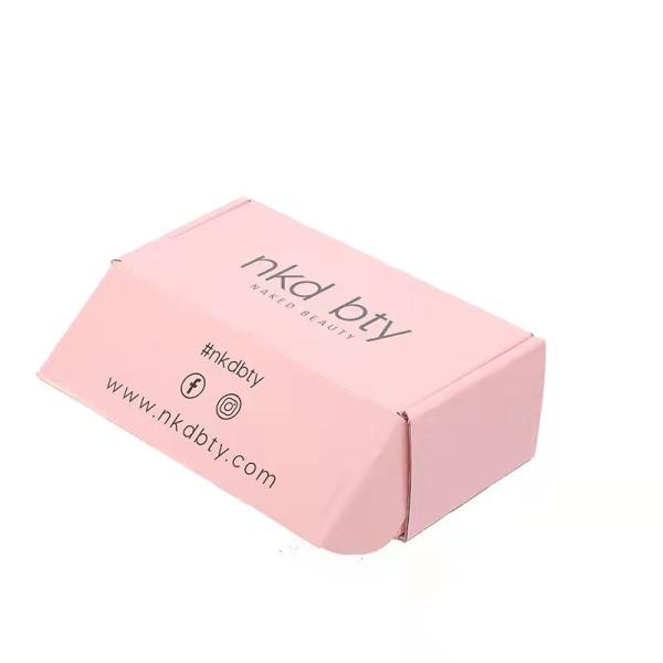 Embalagens de papelão corrugado de corte personalizado Caixa Rosa de embalagem de beleza Caixa de envio