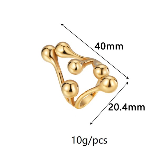 Fashion New 18K Gold Plated Stainless Steel Open Ring With Adjustable Size and a High End Irregular Jewelry Rings