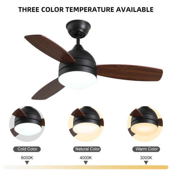 42 Inch 3 Leaf Solid Wood Blade Ceiling Fan Decorative Modern Luxury Supports Custom LED Ceiling Fan With Lights