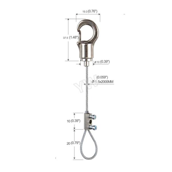 304 набора подвеса кабеля нержавеющей стали подгоняют длину провода для приостанавливанных знаков