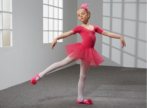 Children cotton ballet skirt girls clothes children's short sleeve dance leotard costumes veil dress