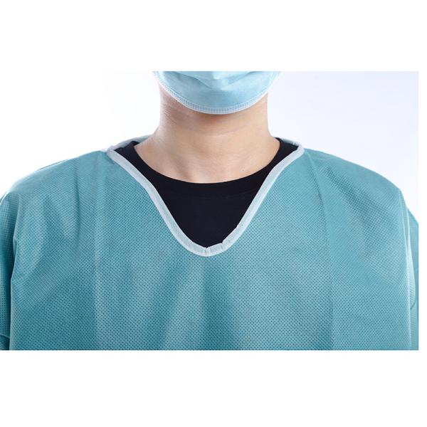 SMS No Washing Disposable Scrub Protective Suit Soft Nonwoven Fabric With Pockets 50gsm