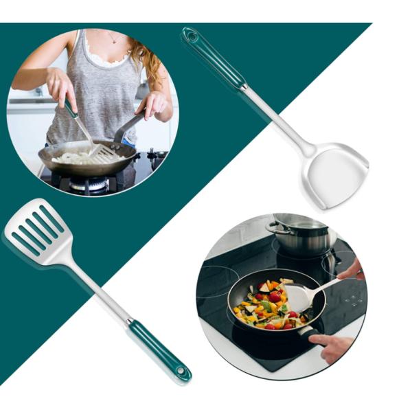 Bicolor Utensils Made Of Stainless Steel Multiapplication Heatproof