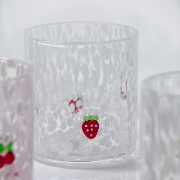 Tumbler Drinking Glasses hand crafted with dreamy confetti patterns and fruity designs that bring joy to your table setting