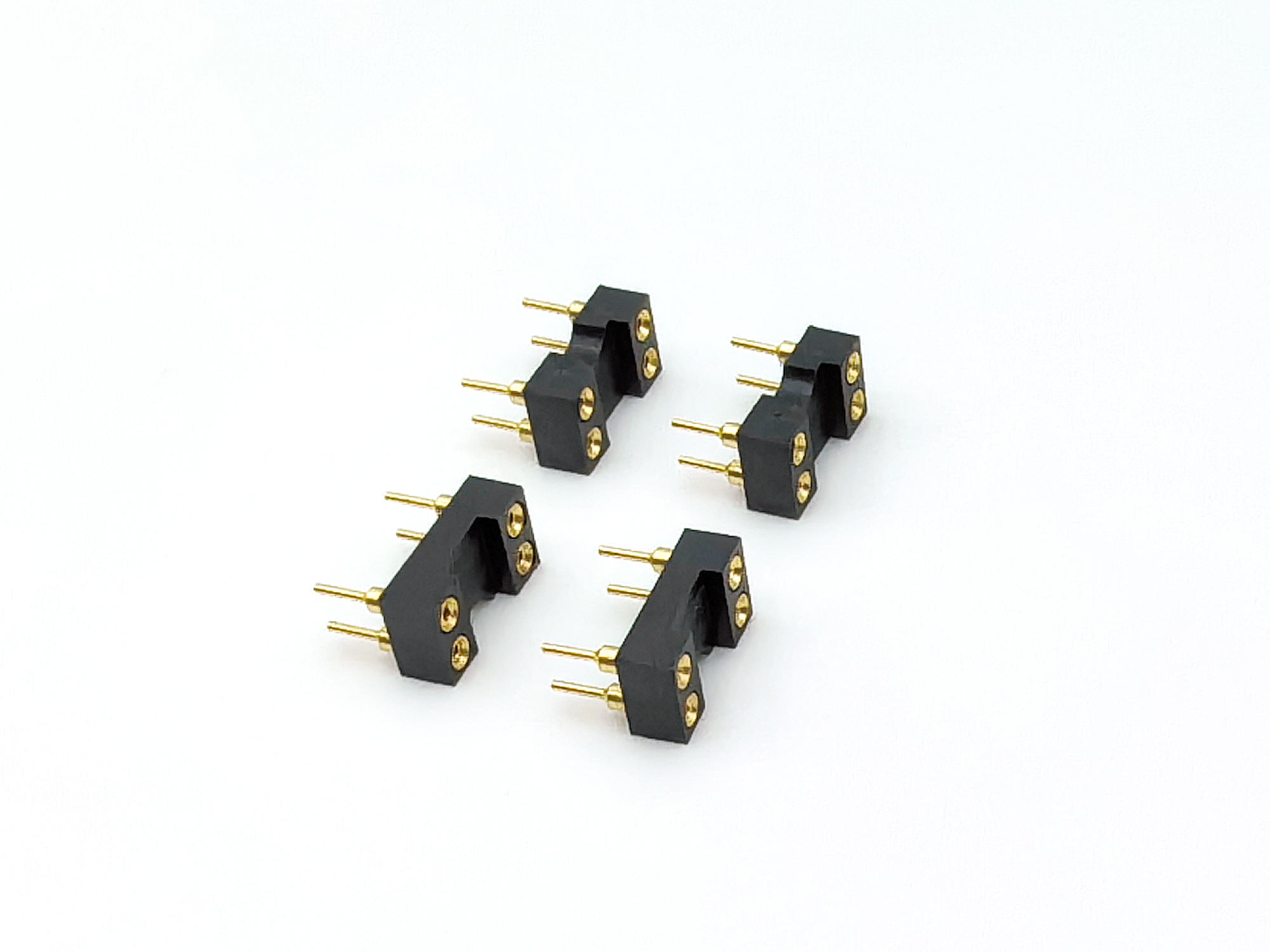 2.54mm Pitch IC Socket Machined Female Header Straight H3.0mm 4P Hole All Gold 60V Rated PPS Shell 