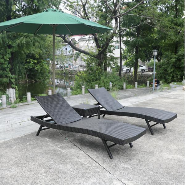 Outdoor Rattan Lounge Chair Foldable Balcony Reclining Bed for Villa and Swimming Poo