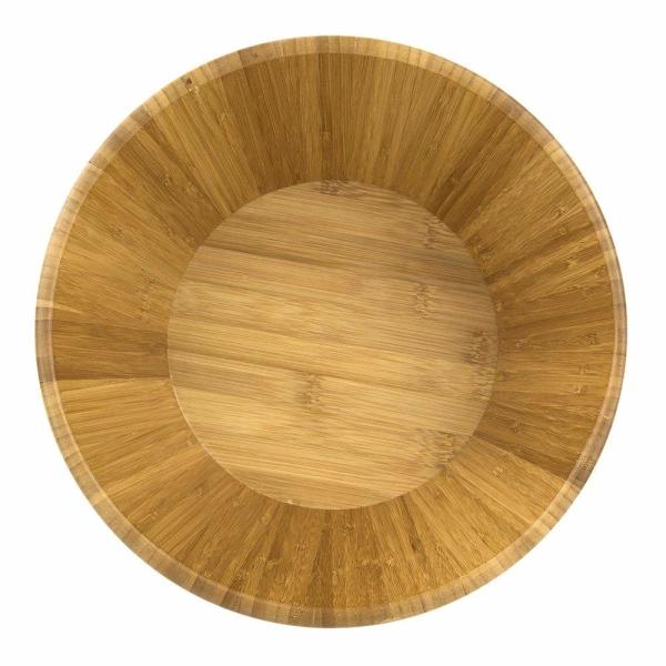 Free Heavy Metals Bamboo Wooden Bowls , Wood Salad Serving Set For School