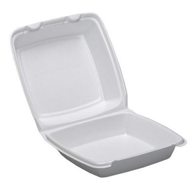 Degradable PLA Foam 9inch Chicken Rice Box Fast Food Take Out Foam Box Supplier
