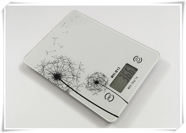 Touch Screen Tempered Glass Digital Scale Dandelion Design With Non Slip Mat