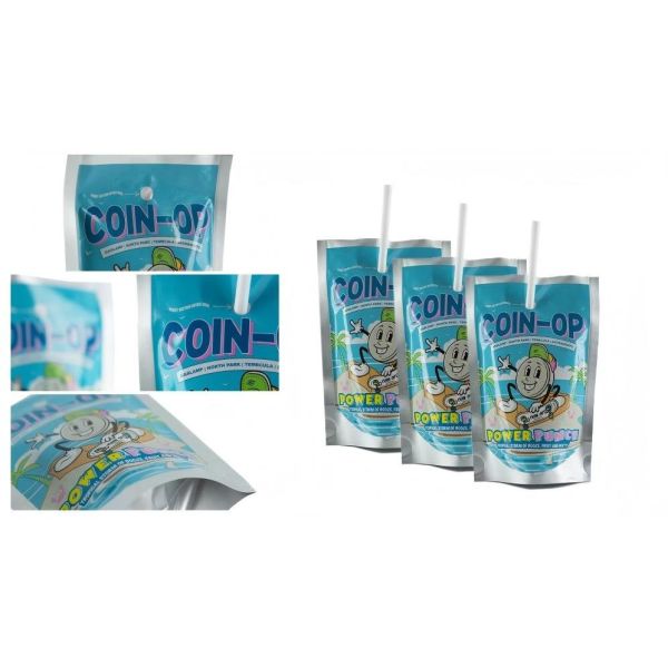 Aluminum Foil Fruit Drink Perforated Pouch Stand Up Pouch With Straw