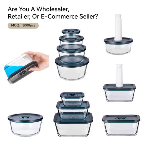 Stackable glass airtight food storage containers with visual harmony for Home Organization & Space-Saving Brands