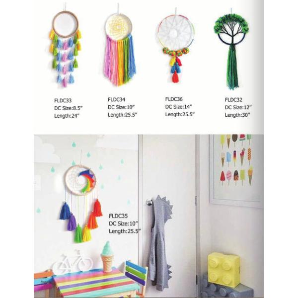 Circular Purple Handmade Dream Catcher Net With Feathers Wall Hanging Decoration Decor Craft Gift Wind Chimes for Home