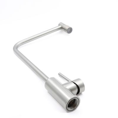 Gun Grey Curved Rotating Bathroom Vanity Faucet 304 Stainless Steel