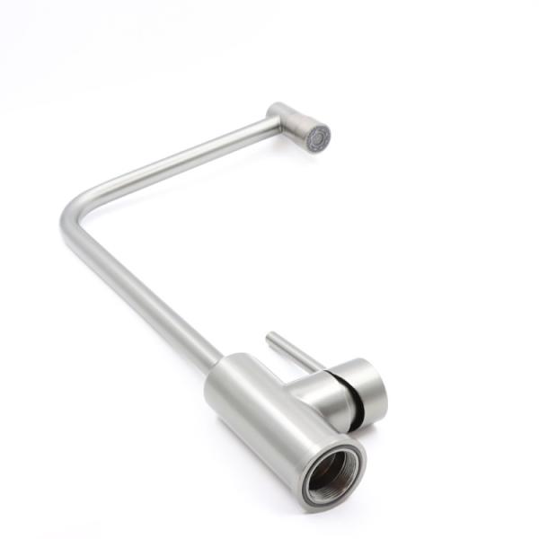 Gun Grey Curved Rotating Bathroom Vanity Faucet 304 Stainless Steel