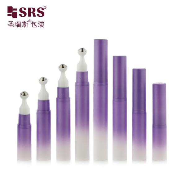 A0031-10ML Empty Plastic Roll On Bottle Airless Clay Brown Coating With Clear Cap