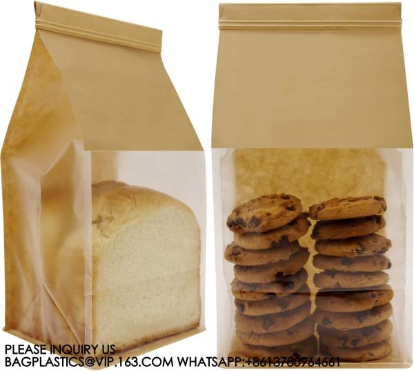 Bakery Bags With Window Cookie Bags For Packaging Candy Bags Treat Bags, Popcorn, Coffee Bags Resealable