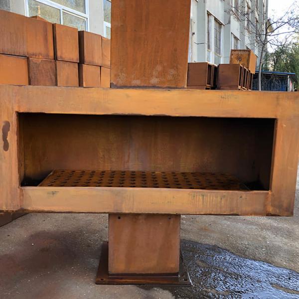 fogo de aço Pit Rustic Red de 120cm Corten chaminé exterior de aço de um Corten de 47 polegadas