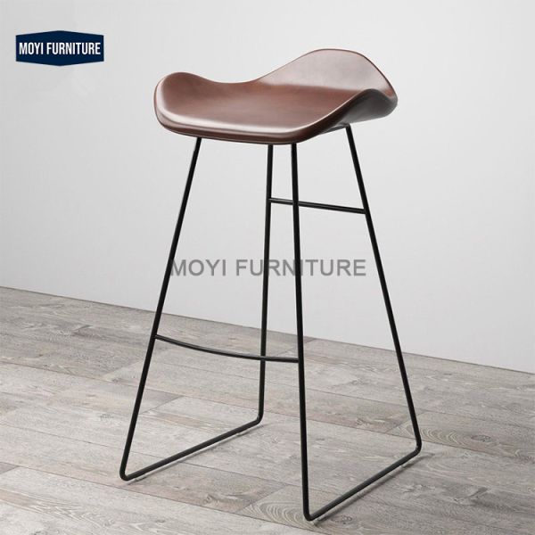 MOYI Kitchen Breakfast High Counter Bar Stool Modern Leather Velvet Bar Chairs