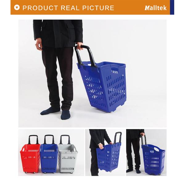 70L Large Capacity Plastic Shopping Basket For Supermarket