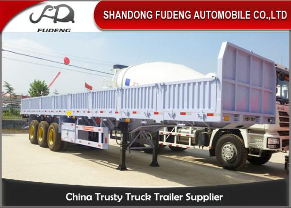 Side Wall Semi Trailer , 3 Axles 60Tons Cargo Truck Semi Trailer