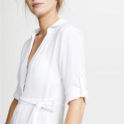                  Fashion Ladies Short Sleeve Crepe Viscose V Neck Shirt Cover up MIDI Dress for Women             