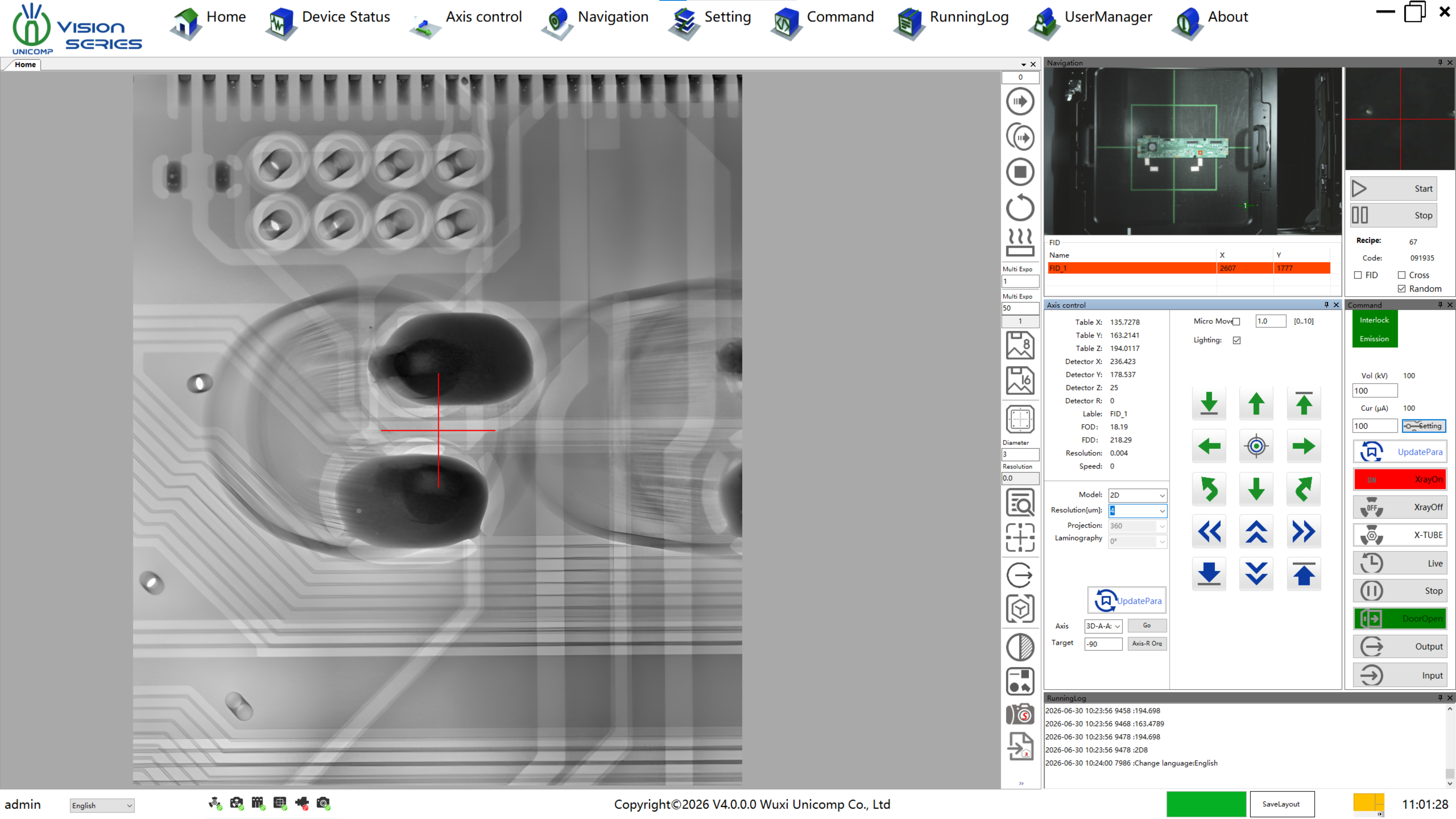 High Resolution Geometric Magnification All-in-one Scan SMT Component Inspection X-ray UNICOMP AX9100VS