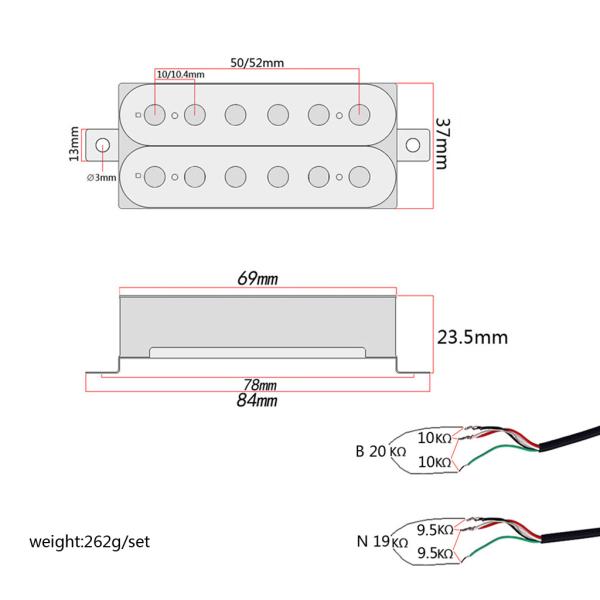 Rainbow Color Double Coil  Double Coil  Pickup