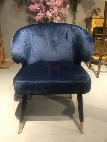 Upholstered Velvet Armrests  Wooden Dining Chairs With Gold Electroplating Feet