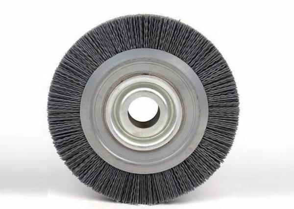 6 Inch Circular Nylon Wire Wheel Brush / Nylon Bristle Wheel For Decorative Glass