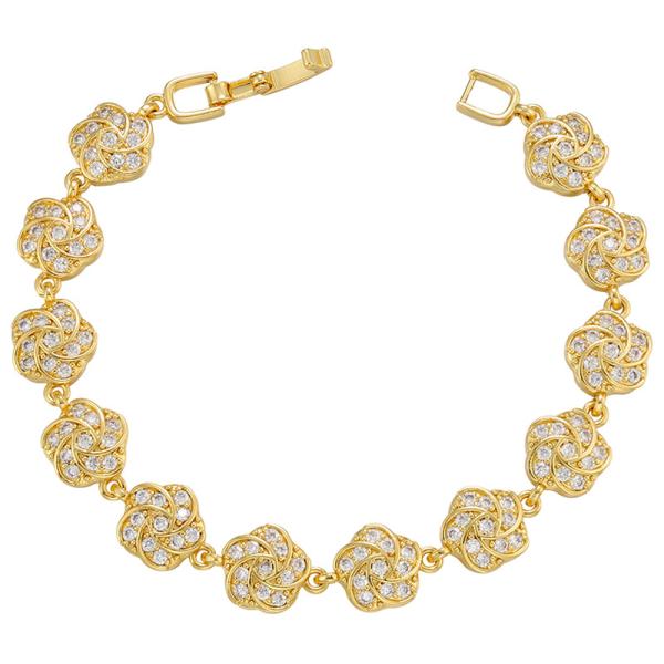 Micro 18k Gold Charm Bracelet Jewelry Zircon Geometric Heart Shaped Diamond Bracelet