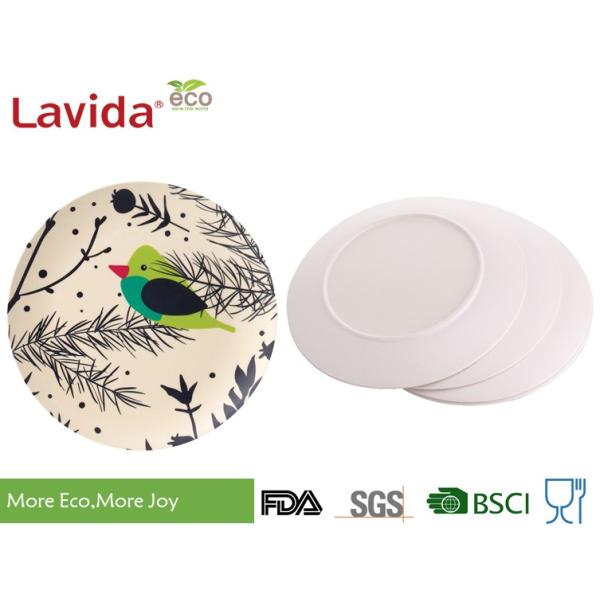 Plastic Side Bamboo Children Plates Easy Cleaning Anti - Bacteria Free Of Heavy Metals