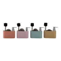 Dispensador de jabón para manos de limpieza de cocina rectangular Bola de limpieza PP y cepillo S / S con diseño Rock Look