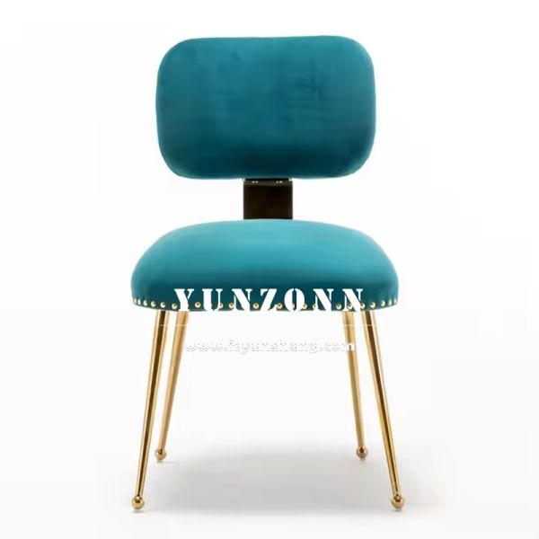 Luxury Modern Stainless Steel Gold Frame Dining Chair Velvet Restaurant Wedding Dining Chairs for Home Hotel Furniture