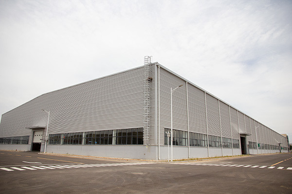 High Strength Steel Frame Commercial Building , Modern Prefabricated Building Factories