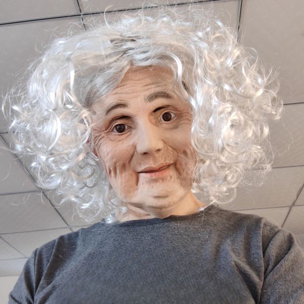 Realistic Old Man Woman Mask, Latext Wrinkle Grandma Face, Halloween Party, Carnival Prop