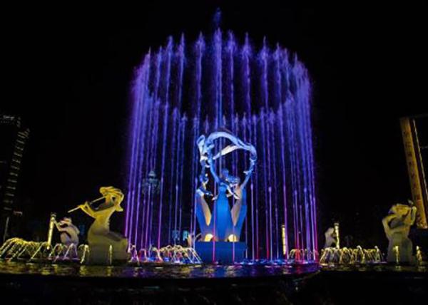 Large Outdoor Musical Fountain Modern Art , 3d  Water Fountain With Lights