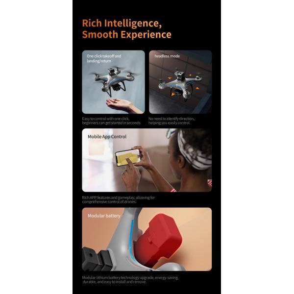 Prosumer Drones Made Easy Ky102 with 4k HD Dual Cameras Four-way Obstacle Avoidance and Intelligent Fixed Height Hovering