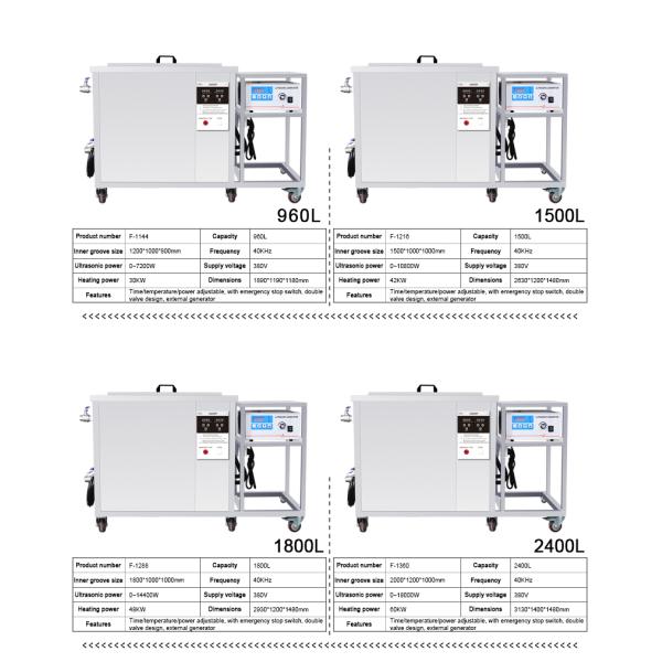 61L 264L 560L 960L 2400L 40KHz Full Range Stainless Steel Large Industrial Ultrasonic Cleaner