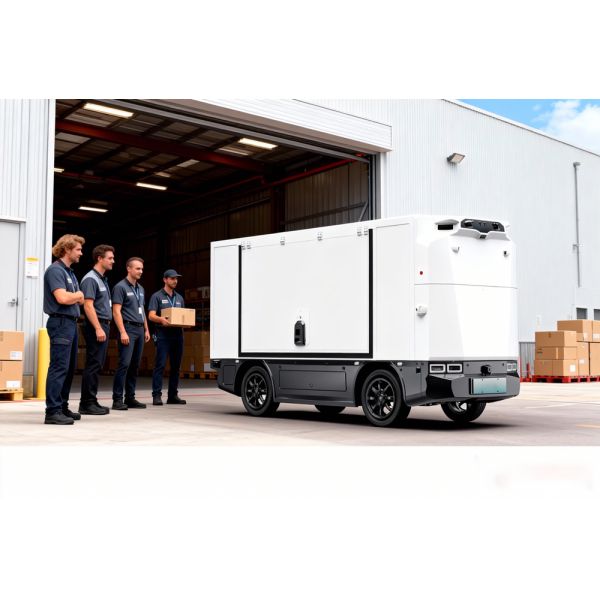 NEWBASE Z8 Series Autonomous Robotic Van with 8m³ Cargo Box Volume 1500kg Load Capacity and 5.4m Minimum Turning Radius